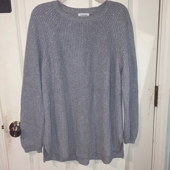 Calvin Klein Sweaters - Calvin Klein Gray Knit Crew Neck Sweater XL